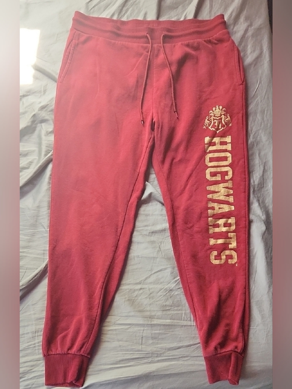 Harry Potter Hogwarts Maroon Graphic Joggers - Size XL